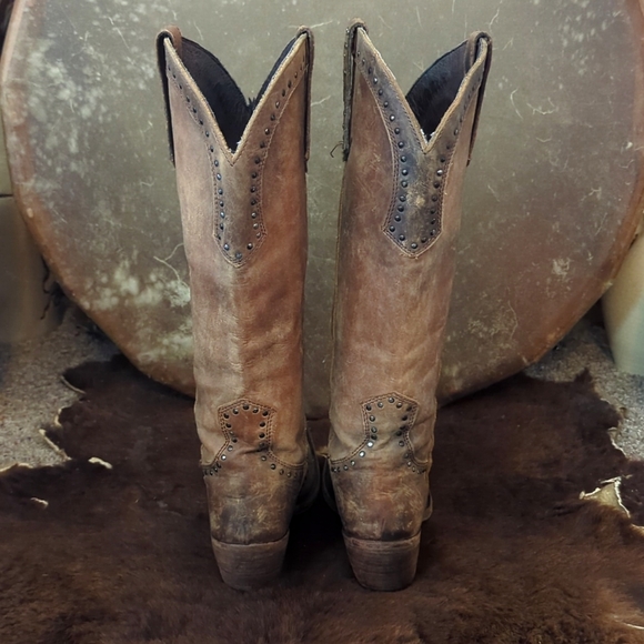LIBERTY BLACK LB71166 Tall America Tan distressed cowgirl western boot sz7.5 EUC - Picture 12 of 16